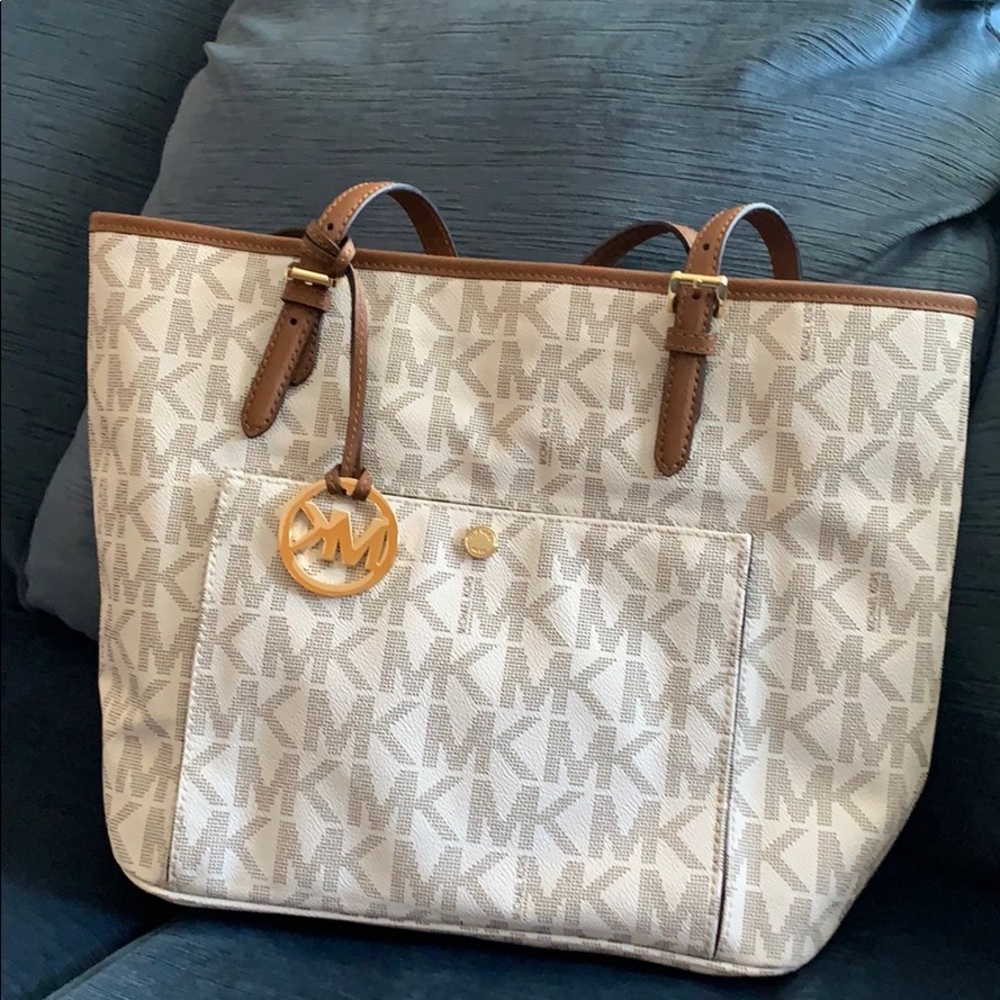 Beige and brown Michael Kors Handbag